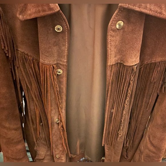 Vintage Buckboard Suede Fringed Jacket - Picture 3 of 5